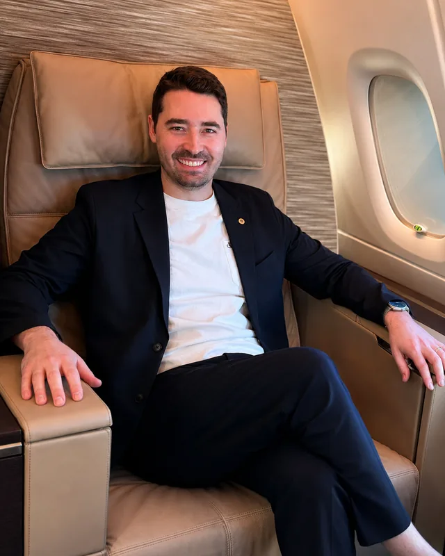 Kevin Cobb in der Etihad First Class im A380