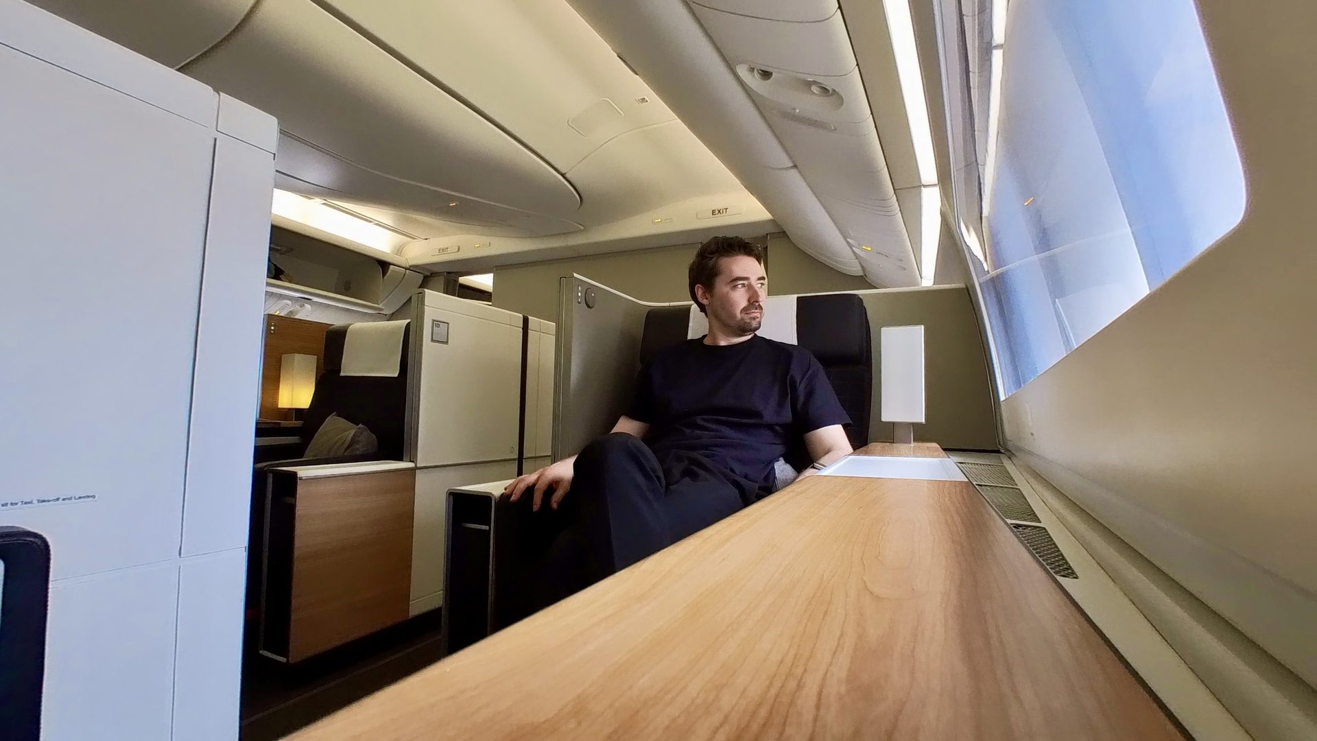 Kevin Cobb in der Swiss First Class